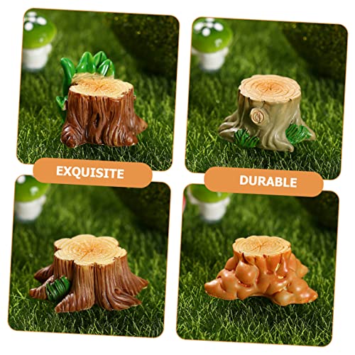 NUOBESTY 32 Pcs Micro Landscape Small Tree Stump Fairy Figurine Stump Model Decor Landscape Adornments Women Bedroom Decor and Accessories Sculptures Home Decor Mini Resin Statue