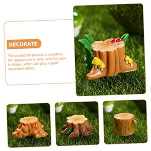 NUOBESTY 32 Pcs Micro Landscape Small Tree Stump Fairy Figurine Stump Model Decor Landscape Adornments Women Bedroom Decor and Accessories Sculptures Home Decor Mini Resin Statue