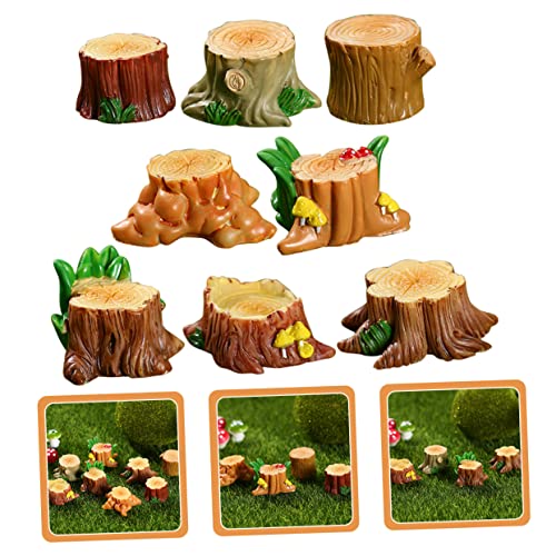 NUOBESTY 32 Pcs Micro Landscape Small Tree Stump Fairy Figurine Stump Model Decor Landscape Adornments Women Bedroom Decor and Accessories Sculptures Home Decor Mini Resin Statue