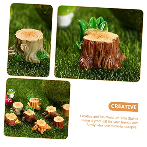 NUOBESTY 32 Pcs Micro Landscape Small Tree Stump Fairy Figurine Stump Model Decor Landscape Adornments Women Bedroom Decor and Accessories Sculptures Home Decor Mini Resin Statue