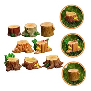 NUOBESTY 32 Pcs Micro Landscape Small Tree Stump Fairy Figurine Stump Model Decor Landscape Adornments Women Bedroom Decor and Accessories Sculptures Home Decor Mini Resin Statue