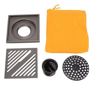 Square Shower Floor Drain, Stainless Steel Improve Water Flow Floor Drain Spills Clogs for Basement for Kitchen