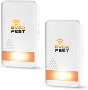 ultrasonic pest repeller plug in - electronic insect control defender - 2 pack spider flea rodent mosquito mouse moth roach squirrel scorpion rat bat bee wasp german cockroach fruit