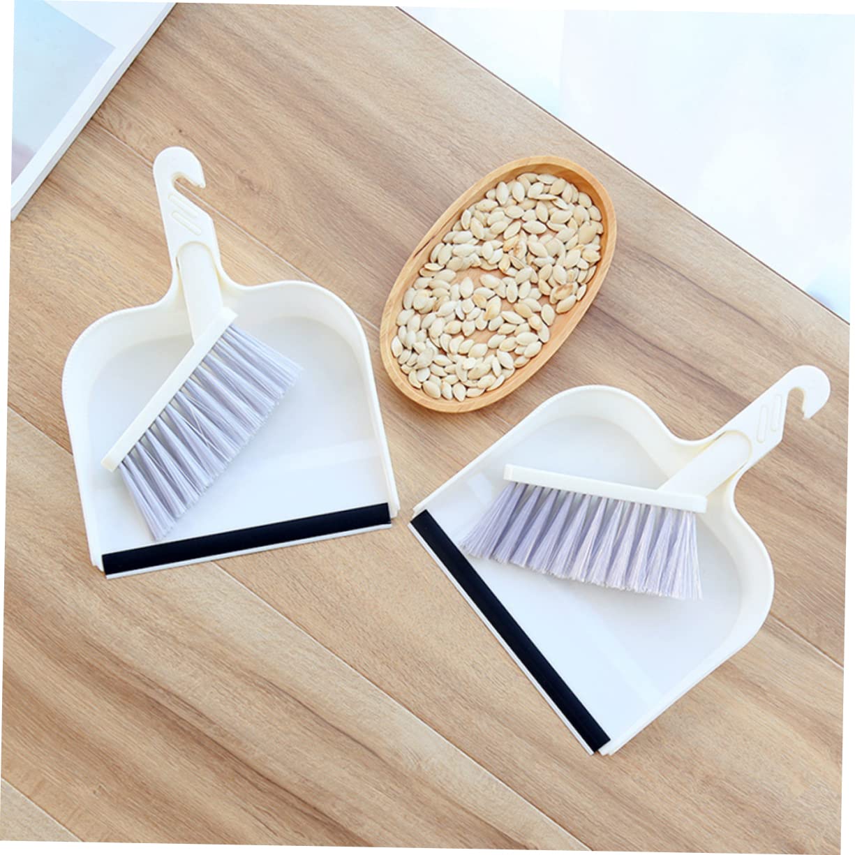 Hoement Mini Broom Mini Broom Cleaning Brush Set Broom Dustpan Computers Cleaning Brush Computer Brush White Hangable Mini Brush Pc Set Mini Dustpan