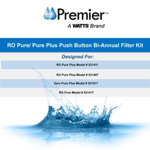 Watts Premier RO Pure Reverse Osmosis Water Filtration System Replacement Filter Kit (4 Pack) | Watts Premier RO Pure Plus Reverse Osmosis Water Filter Replacement Kit (2 Count)