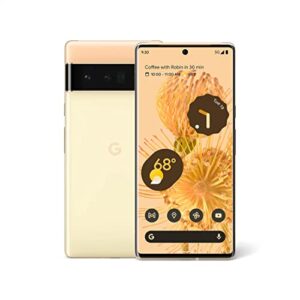 google pixel 6 pro - 5g android phone - unlocked smartphone with advanced pixel camera and telephoto lens - 128gb - sorta sunny (renewed premium)