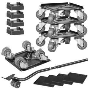 heavy furniture roller move tools with 4 wheels carbon steel material movers dolly and furniture lifter set,360 degree swivel universal wheels with 2 brakes, max up for:1763lbs/800kg