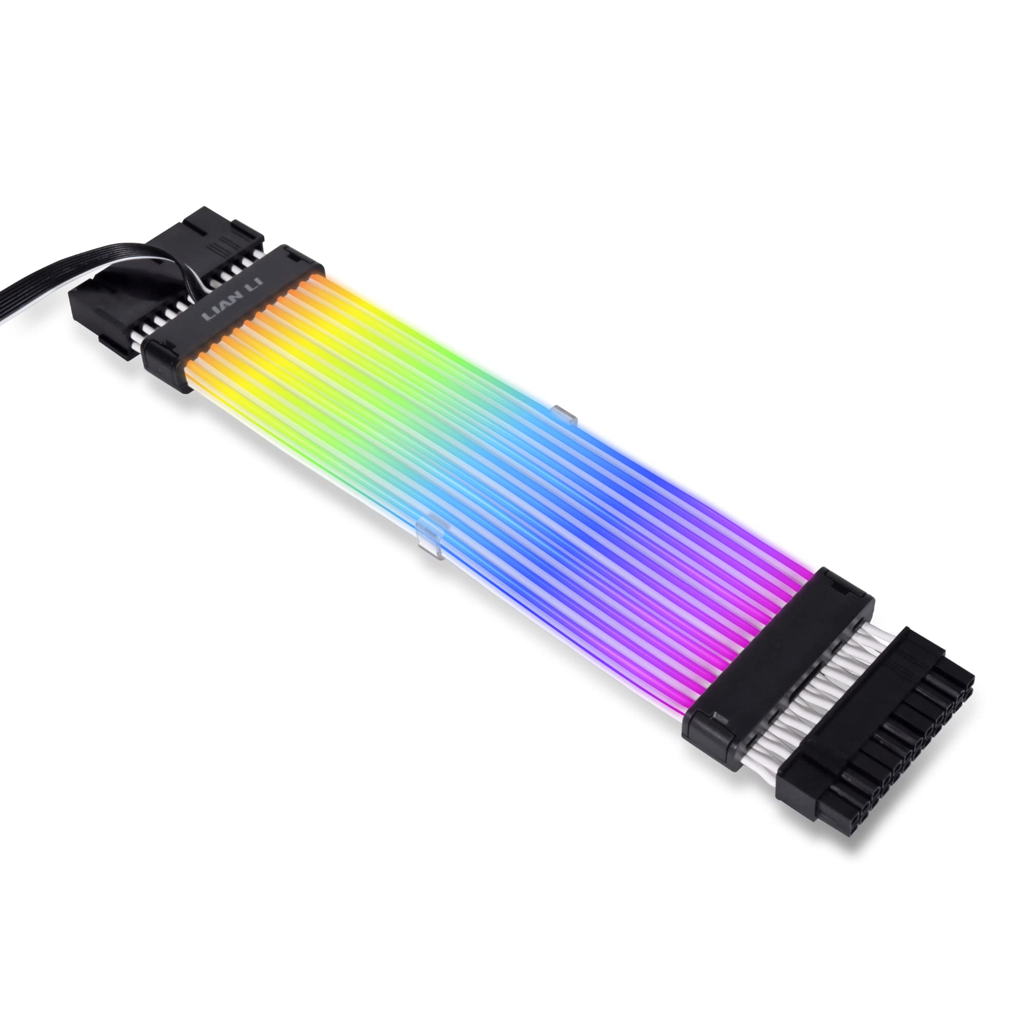 Lian Li UNI Fan SL-Infinity 120 RGB Triple Pack White & UNI Fan SL-Infinity 120 RGB Single Pack White & Strimer Plus V2 24 Pin (PW24-PV2) -Addressable RGB Power Extension Cable, Black