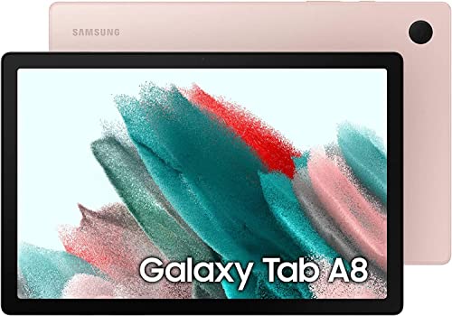 SAMSUNG Galaxy Tab A8 Android WiFi Tablet, 10.5'' Touchscreen (1920x1200) LCD Screen, 3GB RAM, 32GB Storage, Bluetooth, Android 11 OS, Pink Gold + Accessories
