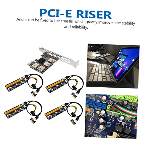 SOLUSTRE 3 Sets Riser Card USB Adaptor PCI- E Adapter PCI Express Extension Adapter PCI- E Mining Extender PCI- E Riser PCI- E Mining Adapter PCI- E Mining Riser Computer Expansion Card abs