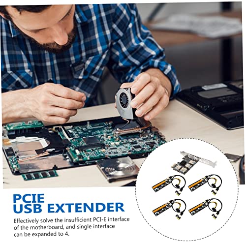 SOLUSTRE 3 Sets Riser Card USB Adaptor PCI- E Adapter PCI Express Extension Adapter PCI- E Mining Extender PCI- E Riser PCI- E Mining Adapter PCI- E Mining Riser Computer Expansion Card abs