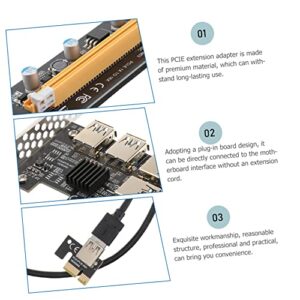 SOLUSTRE 3 Sets Riser Card USB Adaptor PCI- E Adapter PCI Express Extension Adapter PCI- E Mining Extender PCI- E Riser PCI- E Mining Adapter PCI- E Mining Riser Computer Expansion Card abs