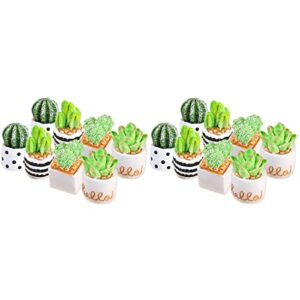 luozzy 16 pcs small potted ornaments faux succulent plants mini fake cactus plants bonsai supply - mixed style