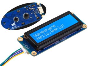 waveshare aip31068 lcd1602 i2c module,16x2 characters display, white color with blue background, compatible with arduino/raspberry pi/raspberry pi pico/jetson nano/ esp32, 3.3v/5v