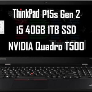 Lenovo ThinkPad P15s Gen 2 Mobile Workstation & Business Laptop (15.6" FHD, Intel Core i5-1135G7, 40GB RAM, 1TB SSD, NVIDIA Quadro T500 Graphics), Fingerprint, Wi-Fi 6, Webcam, Win 11 Pro, Black