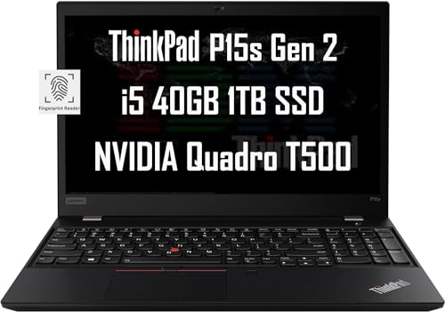 Lenovo ThinkPad P15s Gen 2 Mobile Workstation & Business Laptop (15.6" FHD, Intel Core i5-1135G7, 40GB RAM, 1TB SSD, NVIDIA Quadro T500 Graphics), Fingerprint, Wi-Fi 6, Webcam, Win 11 Pro, Black