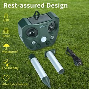 Solar Ultrasonic in Repellent Defender Rat, Squirrel, Deer, Raccoon, Skunk, Rabbit, Mole, Dog, Cat, Waterproof with Motion Detector1