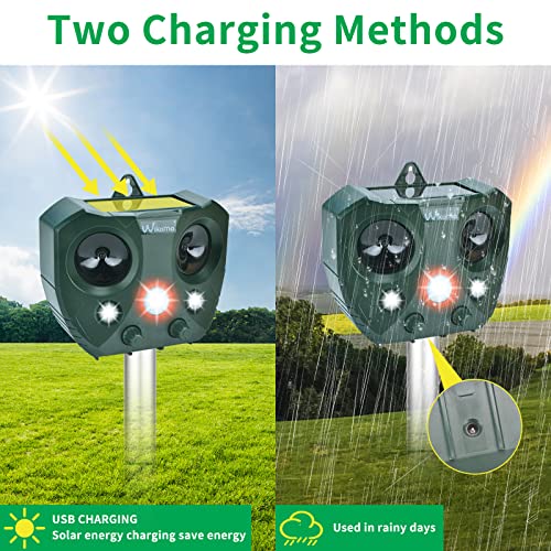 Solar Ultrasonic in Repellent Defender Rat, Squirrel, Deer, Raccoon, Skunk, Rabbit, Mole, Dog, Cat, Waterproof with Motion Detector1