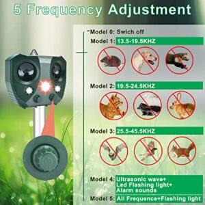 Solar Ultrasonic in Repellent Defender Rat, Squirrel, Deer, Raccoon, Skunk, Rabbit, Mole, Dog, Cat, Waterproof with Motion Detector1