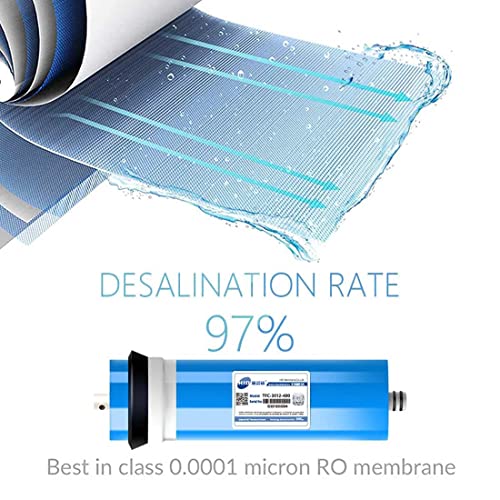 3012-400G Compatible RO Membrane,0.0001 Micron Reverse Osmosis Replacement 400 GPD RO Membrane Water Filter System (3012)