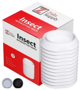 zulu supply bed bug interceptors, traps, 12 pack, bedbug monitor, detector for bed legs or furniture (white 12-pack)