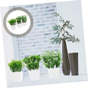 HOMSFOU 9 Pcs Simulated Potted Plant Mini Plant Sculpture Plant Bonsai Wall Fake Flowers Artificial Flower Pot Desktop Bonsai Office Decore Simulation Green Plants Plastic Model Juicy