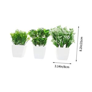 HOMSFOU 9 Pcs Simulated Potted Plant Mini Plant Sculpture Plant Bonsai Wall Fake Flowers Artificial Flower Pot Desktop Bonsai Office Decore Simulation Green Plants Plastic Model Juicy