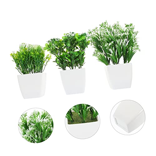 HOMSFOU 9 Pcs Simulated Potted Plant Mini Plant Sculpture Plant Bonsai Wall Fake Flowers Artificial Flower Pot Desktop Bonsai Office Decore Simulation Green Plants Plastic Model Juicy