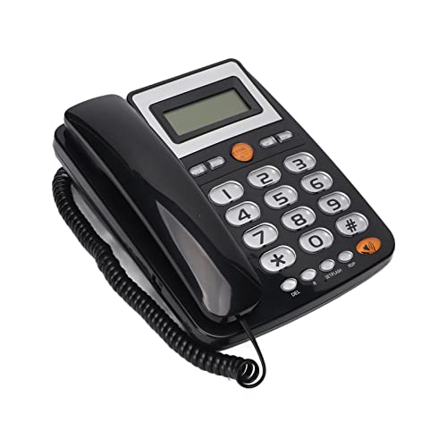 Large Button Corded Phone, Speed Dial Landline Phone, Backlit LCD Screen, Hands Free Calls, Adjustable Brightness, Suitable for The Elderly with Impaired Hearing and Vision