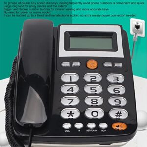 Large Button Corded Phone, Speed Dial Landline Phone, Backlit LCD Screen, Hands Free Calls, Adjustable Brightness, Suitable for The Elderly with Impaired Hearing and Vision