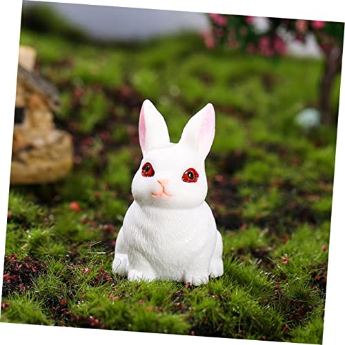 Gogogmee 5pcs Micro Landscape Rabbit Mini Resin Animals Resin Mushrooms Ornament Fairy Gardens Supplies Fairy Garden Accessory Spring Figurines Decor Desktop Rabbit Ornament Flowerpot Bunny