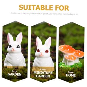 Gogogmee 5pcs Micro Landscape Rabbit Mini Resin Animals Resin Mushrooms Ornament Fairy Gardens Supplies Fairy Garden Accessory Spring Figurines Decor Desktop Rabbit Ornament Flowerpot Bunny