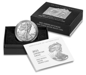 2023 w american silver eagle 1 ounce coin in ogp with coa dollar proof us mint