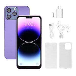 VINGVO Unlocked Smartphone, 2.4G 5G Dual Band WiFi 6.6 Inch HD Screen 7731E Quad Core 3G Dual SIM Mobile Phone for Business (Purple)