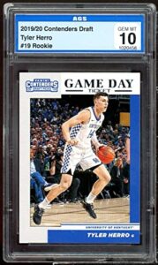 tyler herro rookie card 2019-20 contenders draft #19 ags 10 gem mt