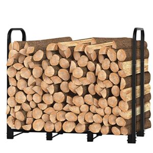 weashume 4ft outdoor firewood rack holder heavy duty firewood rack stand logs holder metal wood pile storage stacker organizer for fireplace outdoor&indoor