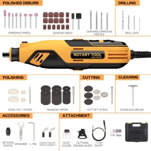 HANDSTAR 160pcs Rotary Tool Kit,10000-35000RPM with Flex Shaft for Grinding Carving Polishing