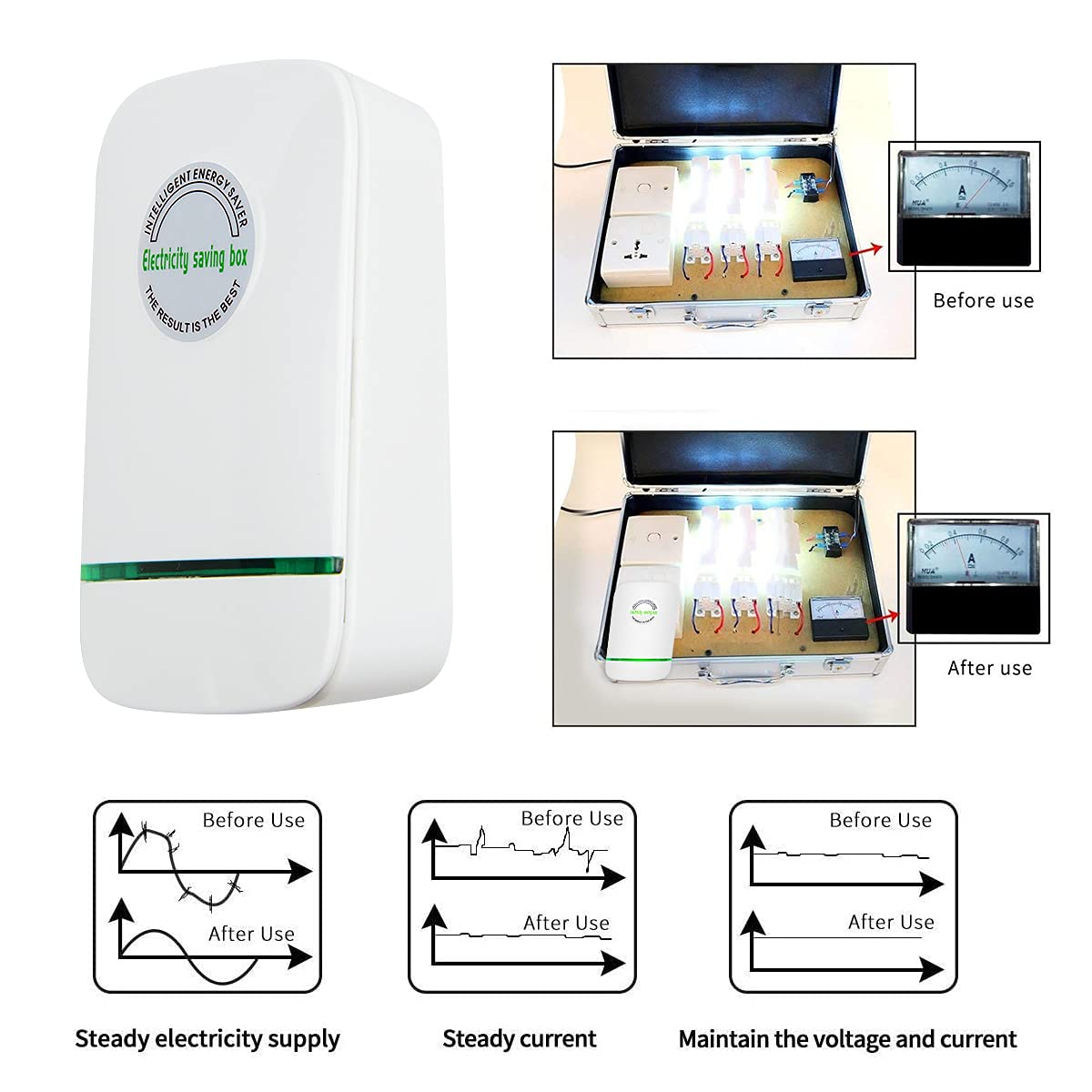 4 Pack Power Saver, Energy Saver, Household Power Saver, Power Saving and High Efficiency US Plug 90V-250V 30KW