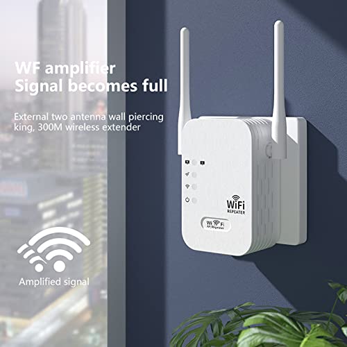 300Mbps WiFi Extender Signal Booster Repeater - Long Range Amplifier WiFi Signal Booster Repeater with Ethernet Port & Access Point for Home Hotels Apartments Indoor Office