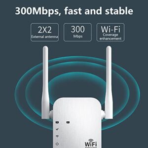 300Mbps WiFi Extender Signal Booster Repeater - Long Range Amplifier WiFi Signal Booster Repeater with Ethernet Port & Access Point for Home Hotels Apartments Indoor Office