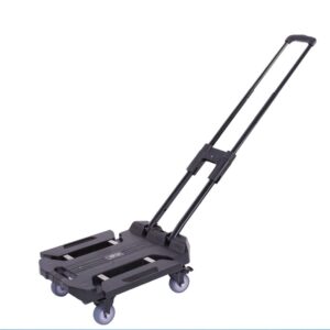 foldable hand truck, foldable trolley on 2 wheels, mini size portable cart, for home office shopping travel use, compact(color:a,size:1.5inch)
