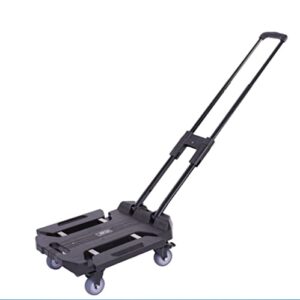 multi-purpose folding trolley - luggage hand trolley cart with wheels 100kg/120kg/150kg/200kg load capacity, included 2 bungee cords(color:a,size:2.5inch with brake)