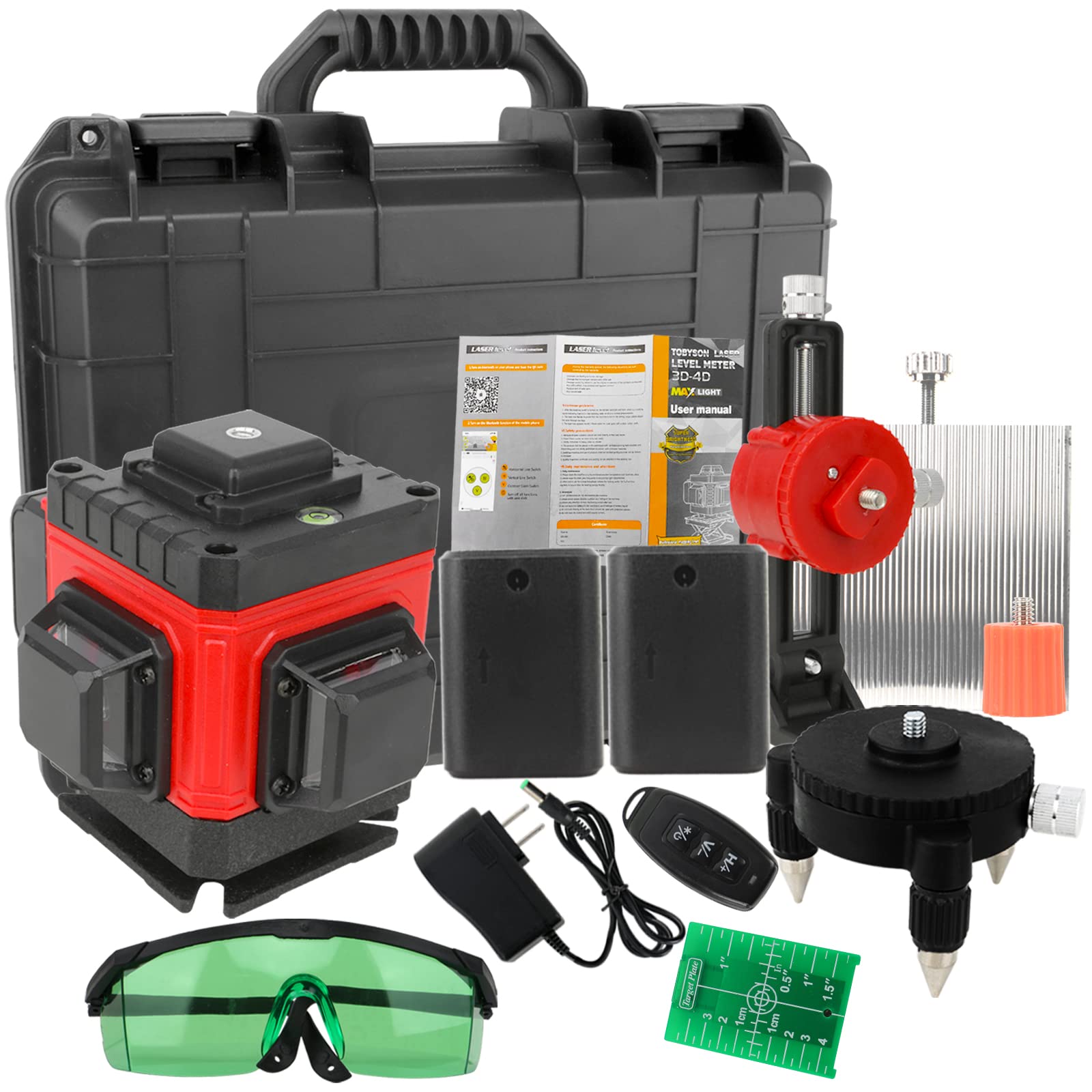 PTILOTD 3x360° 12 Lines Self Leveling Green Laser Level