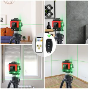 PTILOTD 3x360° 12 Lines Self Leveling Green Laser Level