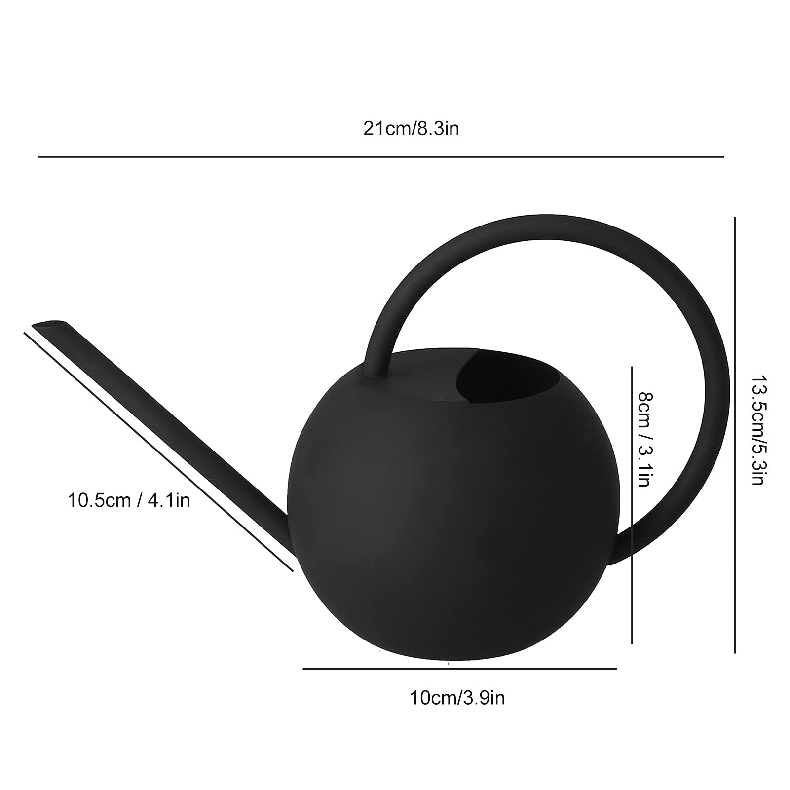 Watering Can, 400ml Black Stainless Steel Watering Can Pot with Long Spout, Small Watering Can Indoor Plant, for Indoor House Plants Bonsai Outdoor Garden Flower Decorative