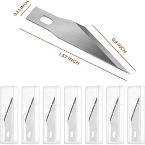 74 Pack Hobby Knife Exacto Knife with 4 Upgrade Sharp Hobby Knives and 70 Spare Craft Knife Blades, 100 PCS Exacto Knife Blades, SK5 Carbon Steel #11 Exacto Blades