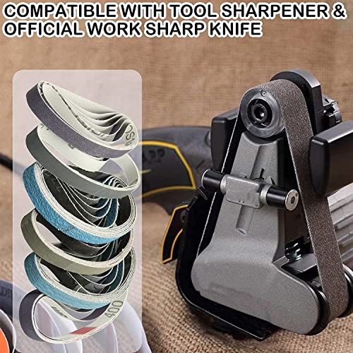 36 Pcs 1/2" x 12" Knife Sharpener Replacement Work knife Sharp Belts Kit, Sharpeners Sanding Belts Set for Work knife Sharp Knife Sharpener & Tool Sharpener, 6 Each of 80/120/240/400/1000/2500 Grits