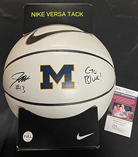 Jett Howard Signed Michigan Wolverines Nike Basketball Jsa Coa - Autographed College Basketballs