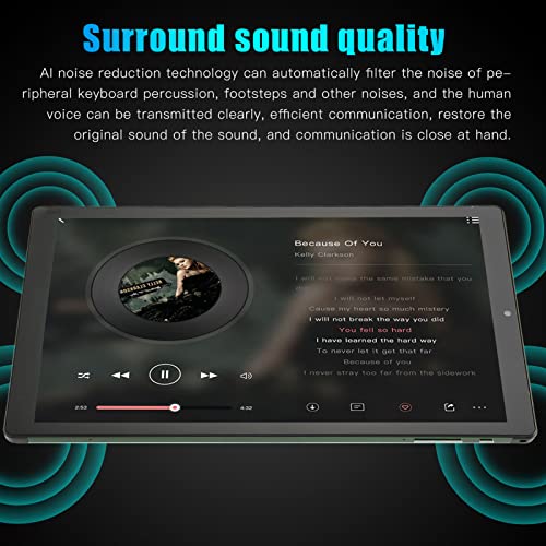 Naroote HD Tablet, Support Calling 5MP Front 8MP Rear 100-240V Gaming Tablet 4GB 64GB for Study (US Plug)