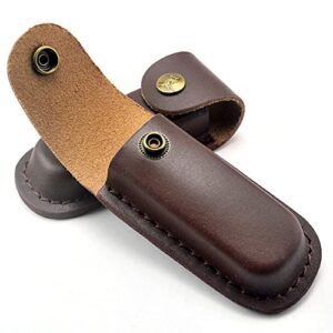 NUHUi 2x Folding Knife Leather Sheath Leather Knife Set fit for Swiss Multi-function Folding Knife with Belt Loop